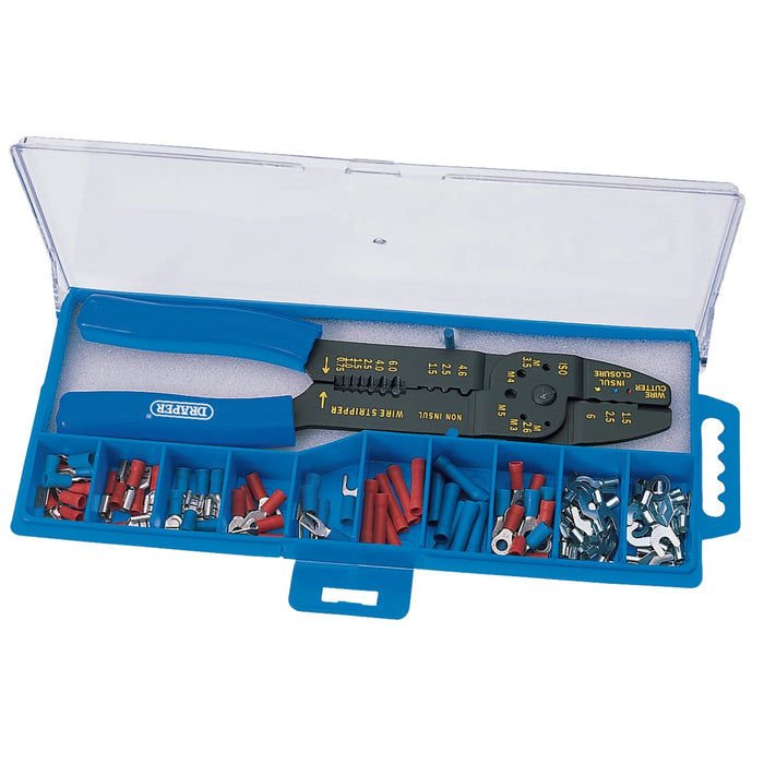 Draper 5 Way Crimping Tool & Terminal Kit, 240mm - CT-K