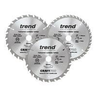 Trend CraftPro Cordless Saw Blade 165 x 20mm x 24T/40T (Pack 3)