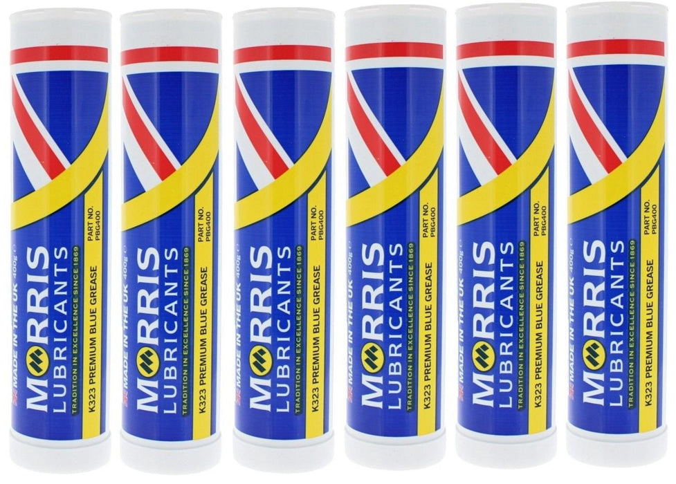 6x Morris K323 Blue Grease Cartridge 400g Premium Lithium Calcium High Pressure