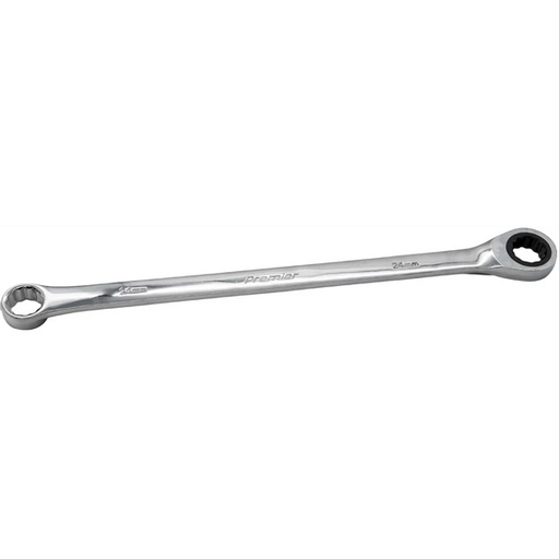 Sealey Extra-Long Double Ring Ratchet/Fixed Spanner 24mm (72T)