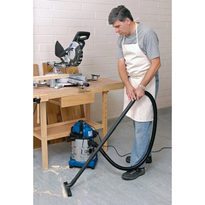 Draper 230V Wet & Dry Vacuum Cleaner with Stainless Steel Tank, 20L, 1250W