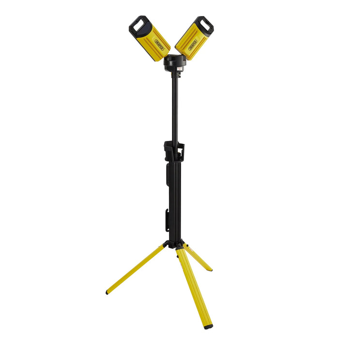 Draper 230V SMD LED Rechargeable Tripod Site Light, 50W, 5000 Lumens, Charging