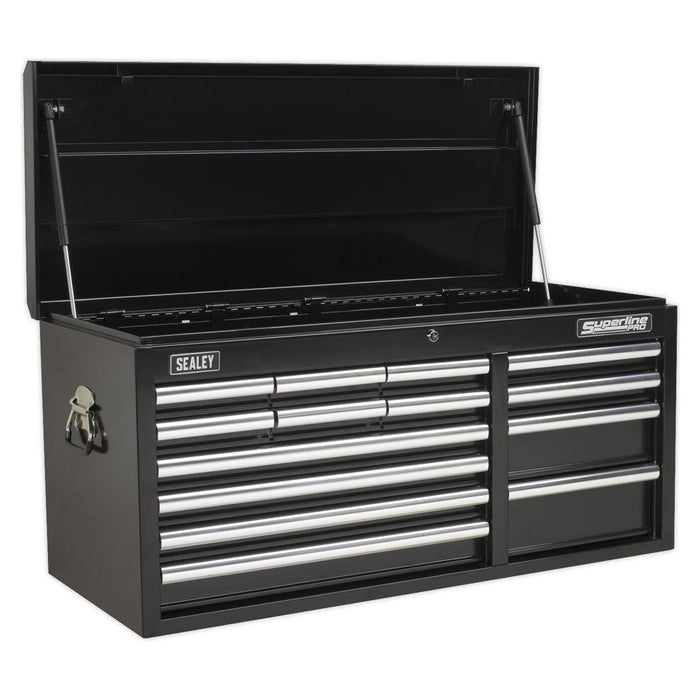 Sealey Topchest 14 Drawer with Ball-Bearing Slides Heavy-Duty Black AP41149B Sealey - Town Tools 