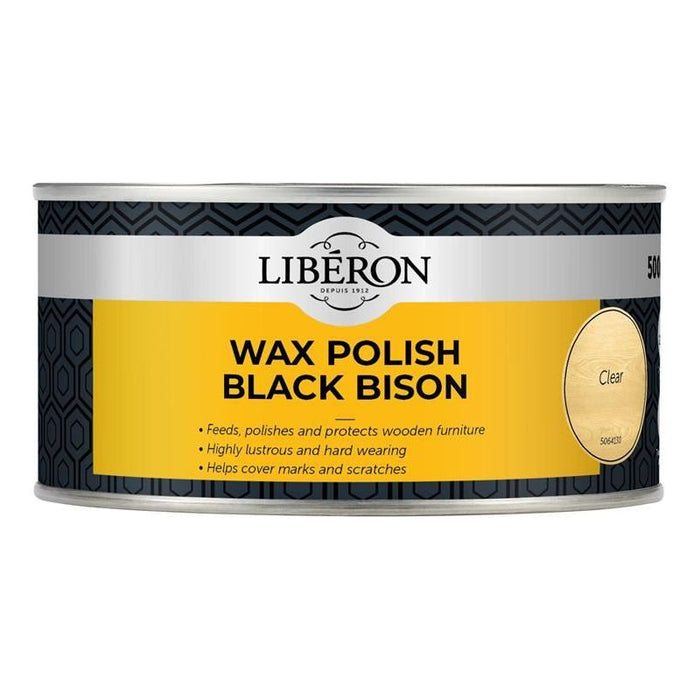 Liberon Wax Polish Black Bison Clear 500ml Liberon - Town Tools