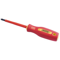 Draper Fully Insulated Soft Grip Cross Slot Screwdriver, No.2 x 100mm (Sold Loos