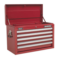 Sealey Topchest 5 Drawer with Ball-Bearing Slides Red AP33059