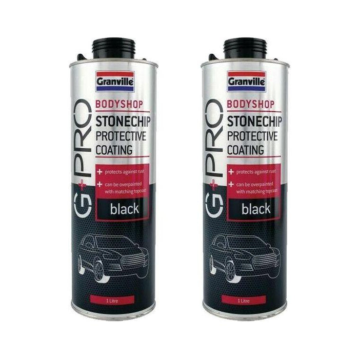 2 x Granville Black Stone Chip Spray Paint All Round Protection 1 Litre Granville - Town Tools 