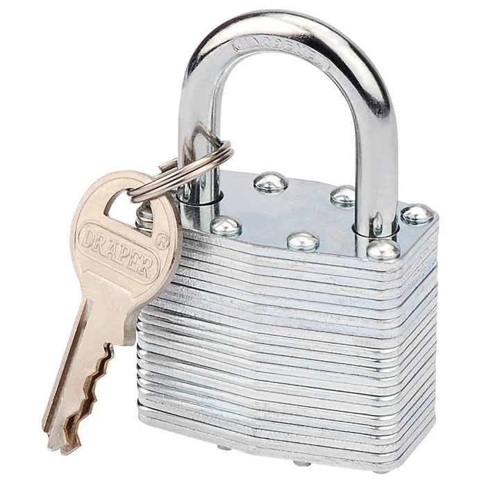 Draper Laminated Steel Padlock, 40 x 23mm - LT100