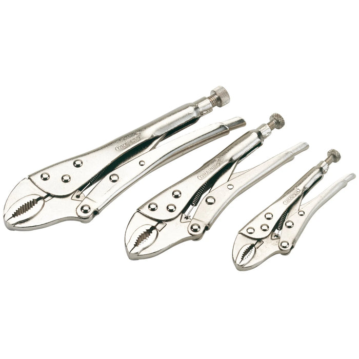 Draper Curved Jaw Self Grip Pliers Set (3 Piece) - 9006/3