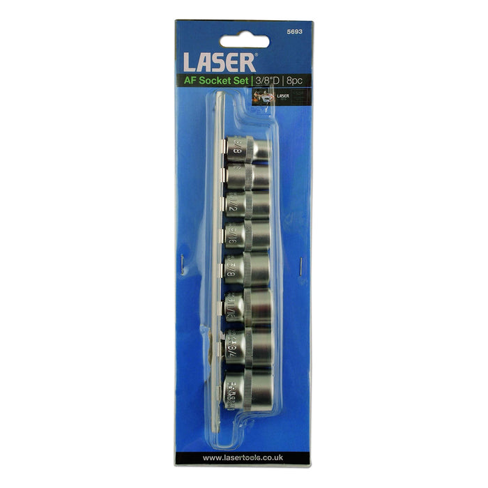 Laser AF Socket Set 3/8"D 8pc 5693 Laser - Town Tools 