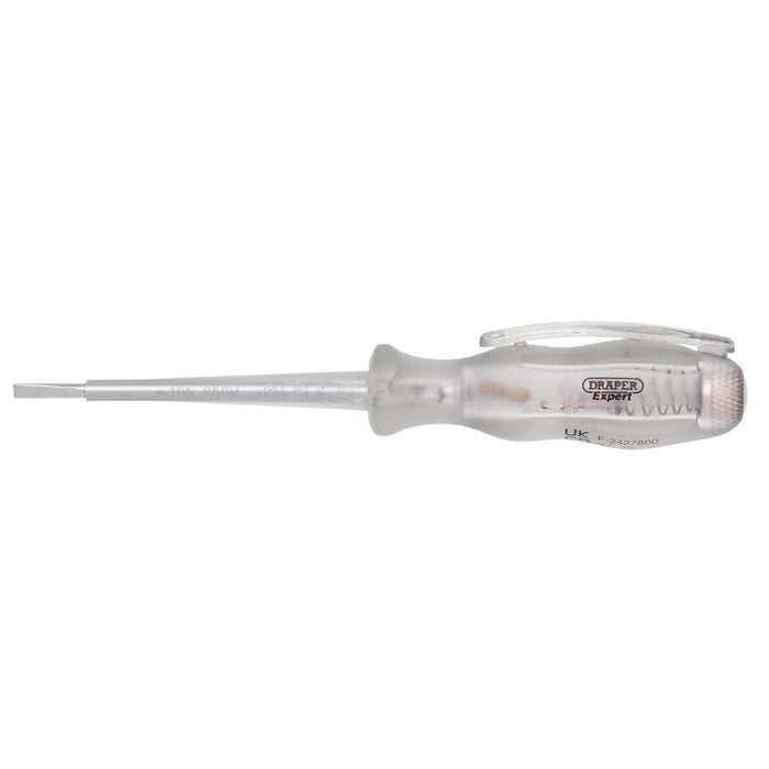 Draper Expert VDE Mains Tester Screwdriver, 105-250V AC, 140mm - VDEMT-140