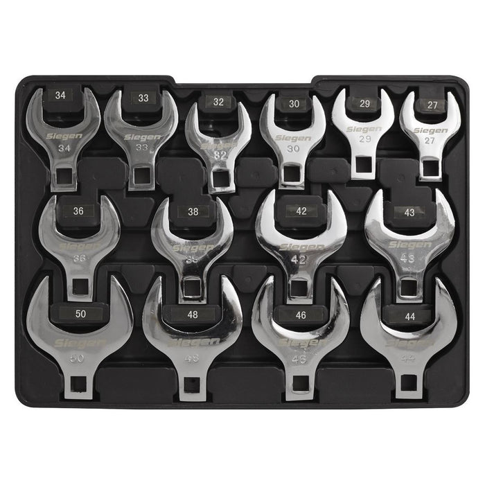 Sealey Crow's Foot Open End Spanner Set 14pc 1/2"Sq Drive Metric S01109 Sealey - Town Tools 