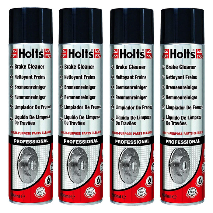 4x Holts Professional Brake & Clutch Cleaner Spray Grime Degreaser Remover 600ml