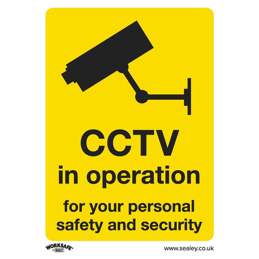 Sealey Warning Safety Sign CCTV Rigid Plastic SS40P1 Sealey - Town Tools 