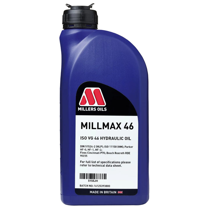 Millers Oils Millmax 46 Hydraulic Oil, 1L - MO-5155
