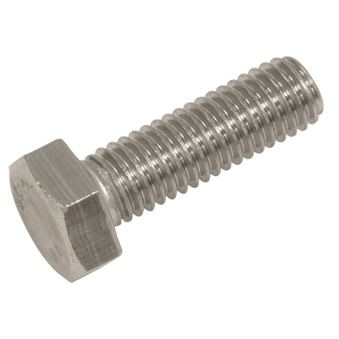 Sealey Stainless Steel Hex Head Set Screw DIN 933 - M8 X 25 A2 - Pack of 50 Sealey - Town Tools 