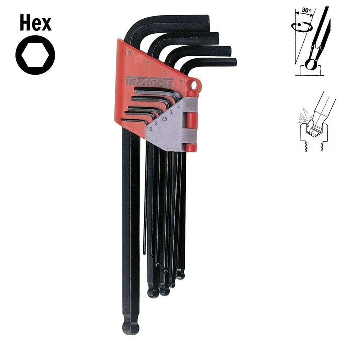 Teng Tools Ball Point Hex Key Set A 9 Pieces Teng Tools - Town Tools 