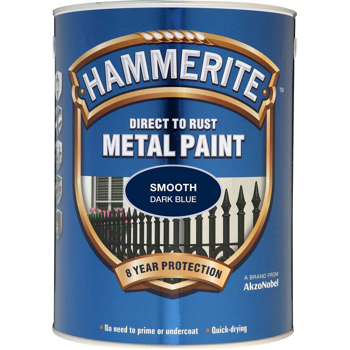 Hammerite Direct To Rust Metal Paint - Smooth Dark Blue - 2.5 Litre