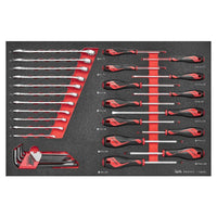 Teng Tools Screwdriver & Spanner Set FOAM4X4 33 Pieces