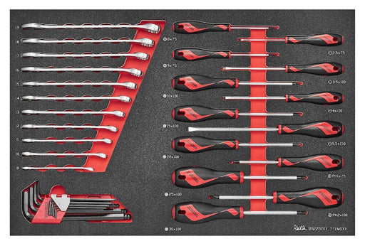 Teng Tools Screwdriver & Spanner Set FOAM4X4 33 Pieces Teng Tools - Town Tools 