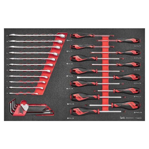 Teng Tools Screwdriver & Spanner Set FOAM4X4 33 Pieces Teng Tools - Town Tools 