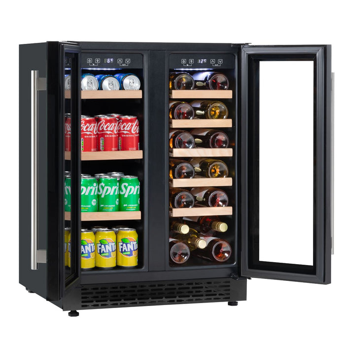 Baridi 40 Bottle/120 Can Freestanding Dual Zone Wine Fridge & Cooler 60cm