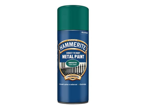 Hammerite Direct to Rust Smooth Finish Aerosol Dark Green 400ml Hammerite - Town Tools