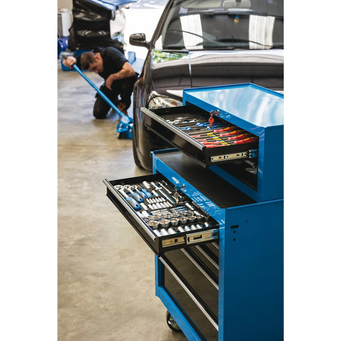 Draper Roller Tool Cabinet, 5 Drawer, 26", Blue - RC5D