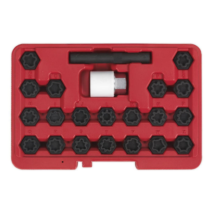 Sealey Locking Wheel Nut Key Set 22pc Audi SX206 Sealey - Town Tools 