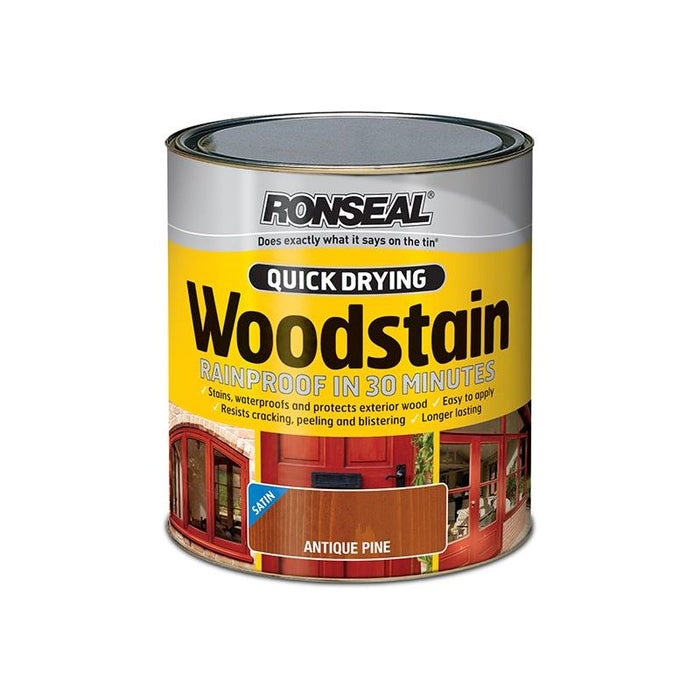 Ronseal Quick Drying Woodstain Satin Dark Oak 750ml Ronseal - Town Tools