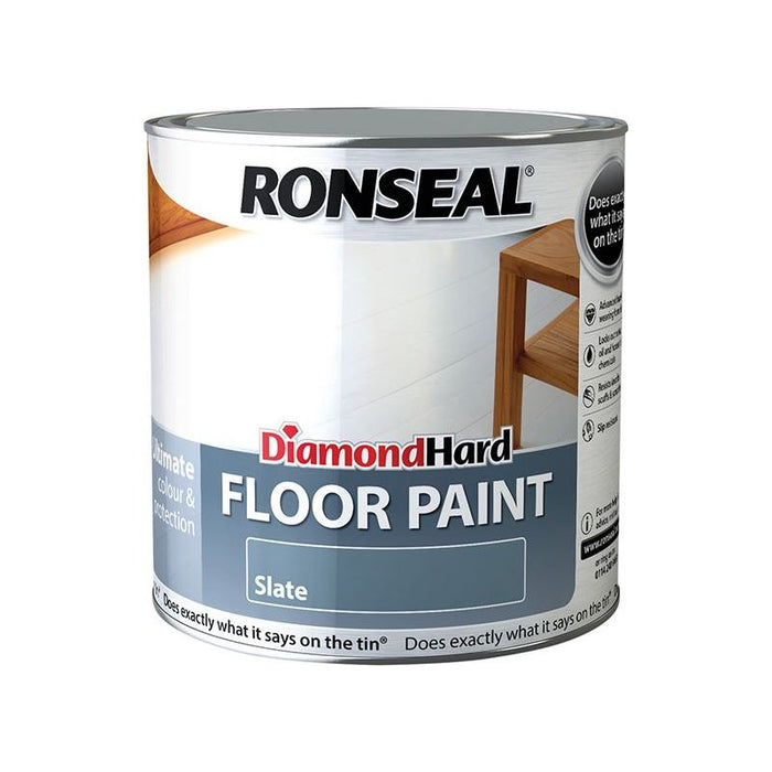 Ronseal Diamond Hard Floor Paint Satin Slate 2.5 litre Ronseal - Town Tools