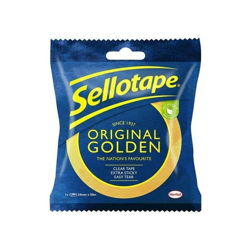 Sellotape Original Golden Sticky Tape - 1 Roll 24mm x 50m Sellotape - Town Tools