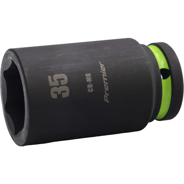 Sealey 3/4"Dr Deep Impact Socket 35mm (Light Green Coded Ring)