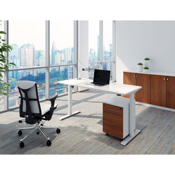 Dellonda Single Motor  Adjustable-Height Electric Sit/Stand Desk - White Desktop