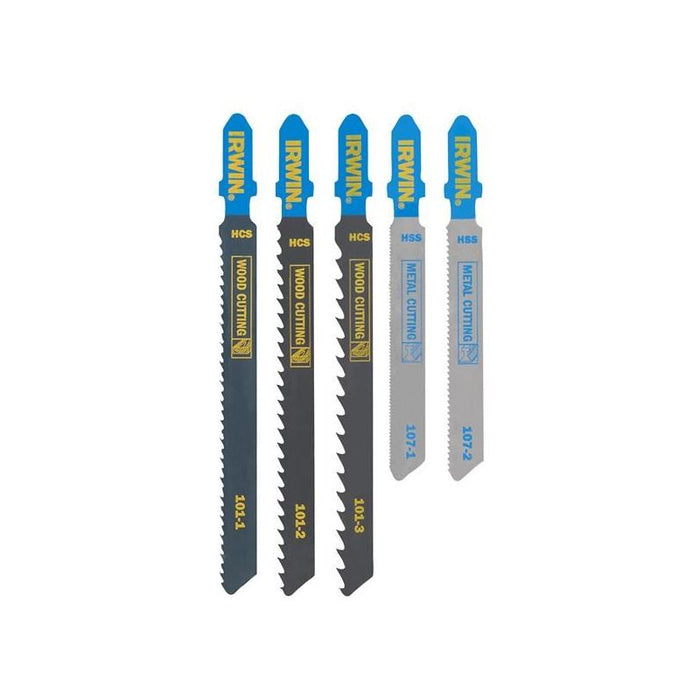 Irwin® HCS/HSS T-Shank Jigsaw Blade Set, 5 Piece IRWIN® - Town Tools