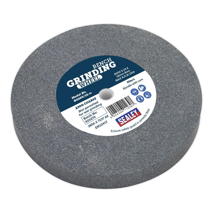 Sealey Grinding Stone200 x 25mm16mm Bore A36Q Coarse BG200/16 Sealey - Town Tools 