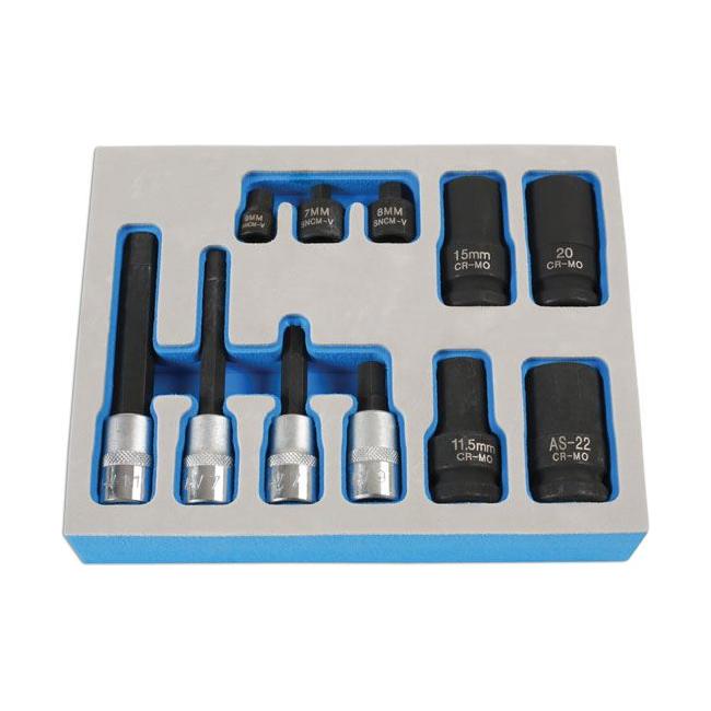 Laser Brake Caliper Socket & Bit Set 11pc - for German Vehicles 7064 Laser - Town Tools 