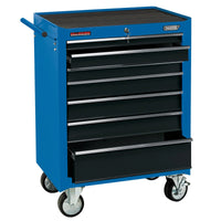 Draper Roller Tool Cabinet, 7 Drawer, 26", Blue - RC7D