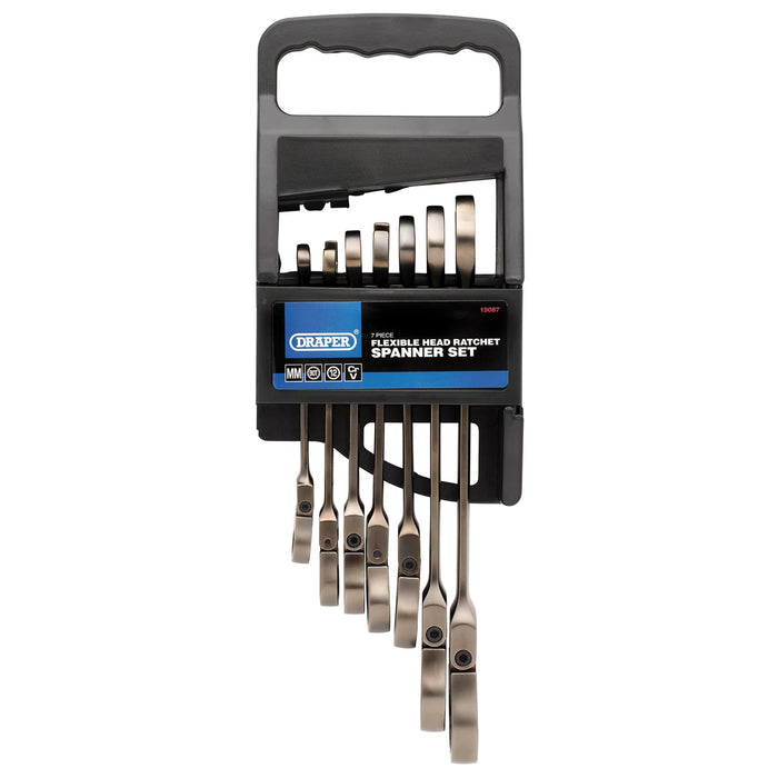 Draper Flexible Head Ratcheting Metric Combination Spanner Set (7 Piece)