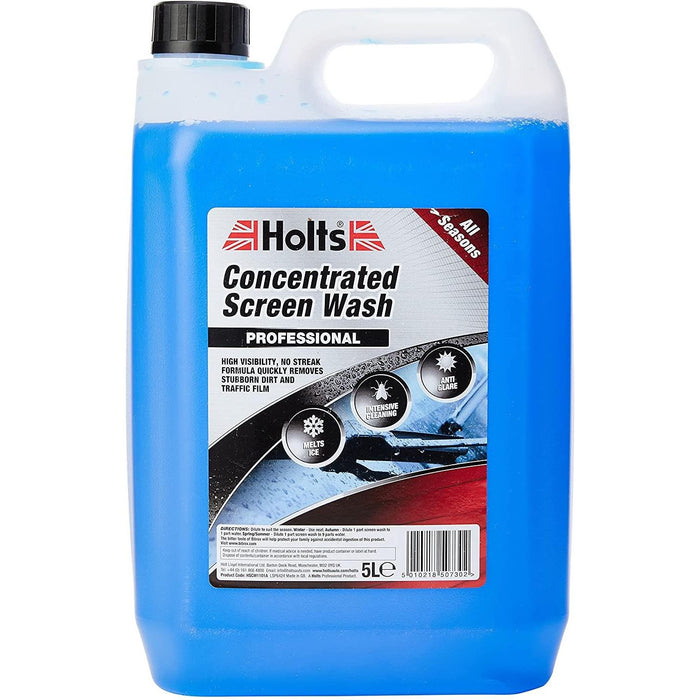 4x Holts All Seasons Windscreen Screen Wash High Power Concentrated 5 Litre 5L Holts - Town Tools 