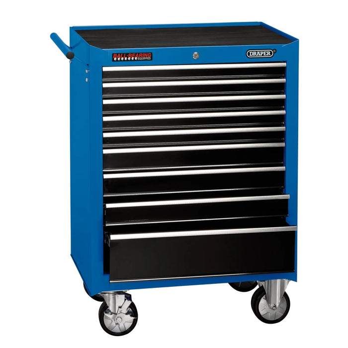 Draper Roller Tool Cabinet, 9 Drawer, 26", Blue - RC9D