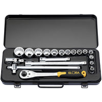 Elora Metric Socket Set, 1/2" Sq. Dr. (19 Piece) - 770-LINDMU