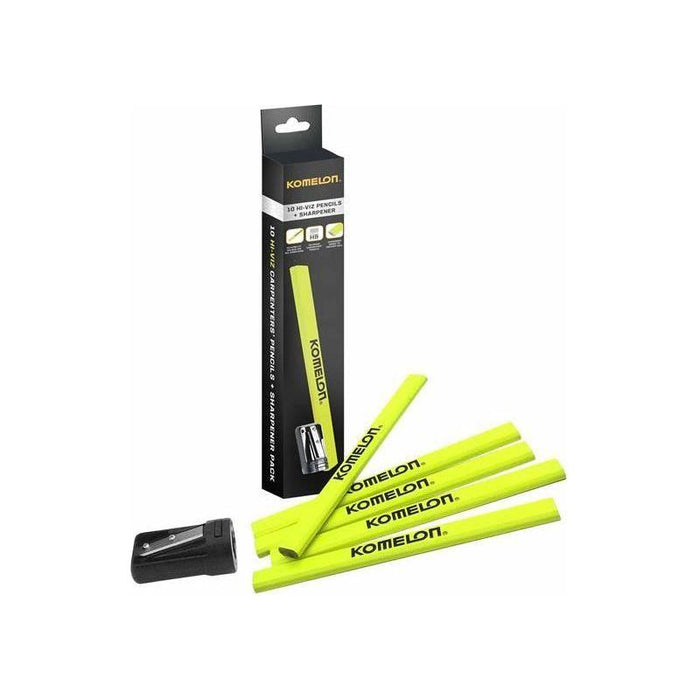 Komelon Carpenters Pencil and Sharpener Set, 10 Piece Komelon - Town Tools