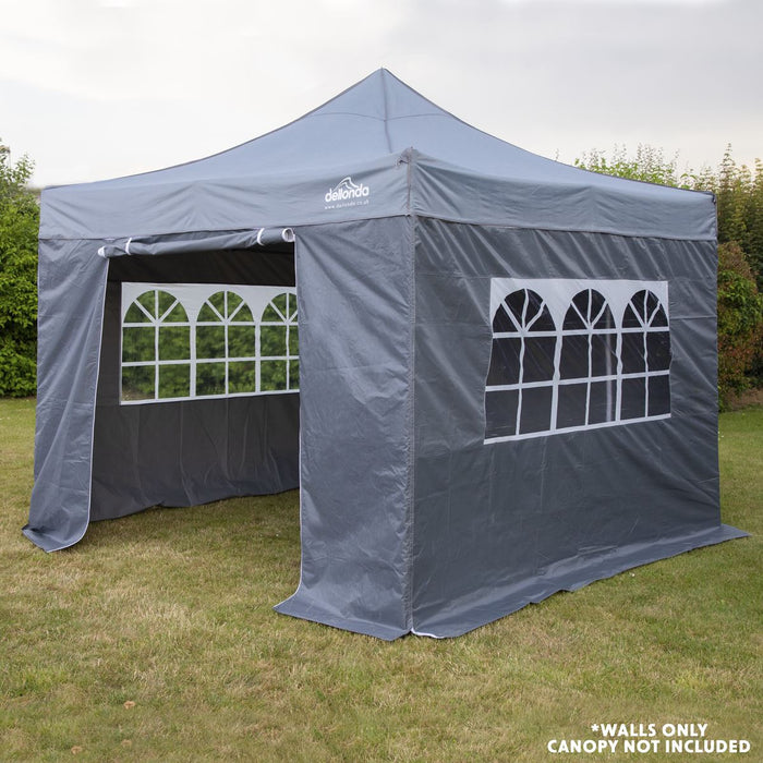 Dellonda Side Walls/Doors/Windows for Gazebo/Marquee Fits 2 x 2m Models - Grey