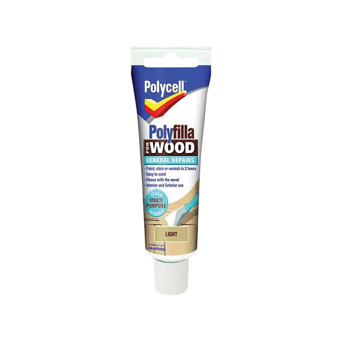 Polycell Polyfilla For Wood General Repairs Tube Light 75g Polycell - Town Tools