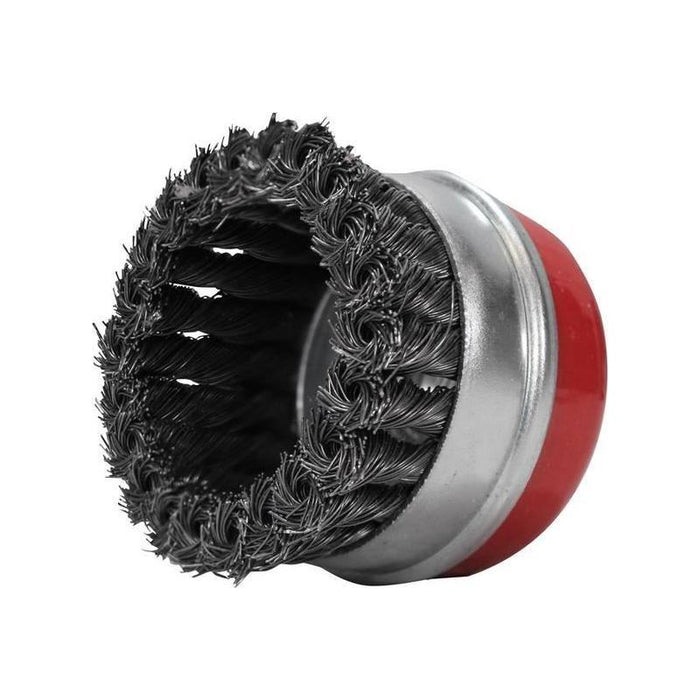 Faithfull Wire Cup Brush Twist Knot 80mm M14x2, 0.50mm Steel Wire Faithfull - Town Tools