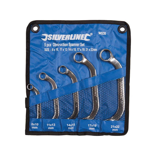 Silverline Obstruction Spanner Set 5pce 8 - 22mm Silverline - Town Tools 