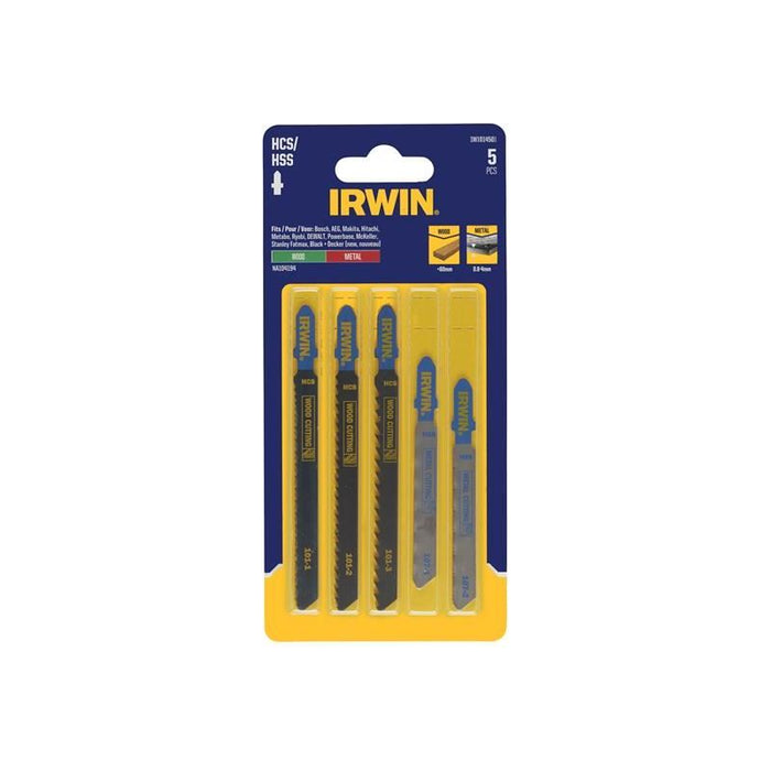Irwin® HCS/HSS T-Shank Jigsaw Blade Set, 5 Piece IRWIN® - Town Tools