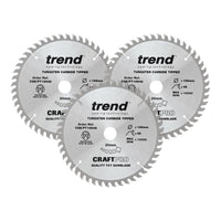Trend CraftPro Panel Trim Saw Blade 165 x 20mm x 48T (Pack 3)