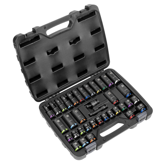 Sealey Premier Premier Impact Socket Set 3/8"Sq Drive 36pc AK5633M Sealey Premier - Town Tools 